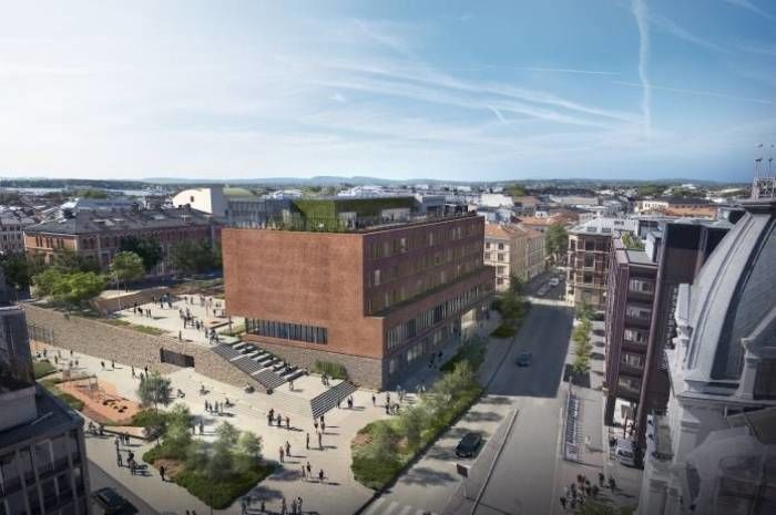 Ruseløkka skole blir en nær-nullenergiskole. Utbygger: Undervisningsbygg Oslo KF. Arkitekt og ill.: Gasa A/S, Arkitektkontoret